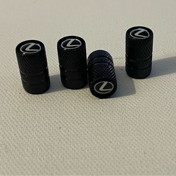 Lexus logo valve Stem caps in Black set of 4 NWT - Picture 2 of 4